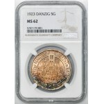 Wolne Miasto Gdańsk, 5 guldenów 1923 - NGC MS62 - PIĘKNE