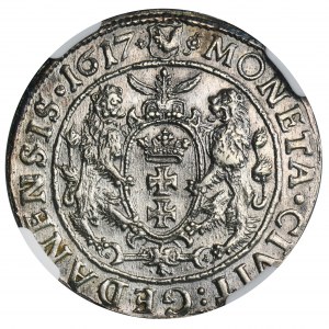 Zygmunt III Waza, Ort Gdańsk 1617 - NGC MS62 - PIĘKNY