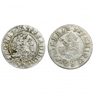 Set, Silesia and Austria, 3 Kreuzer (2 pcs.)