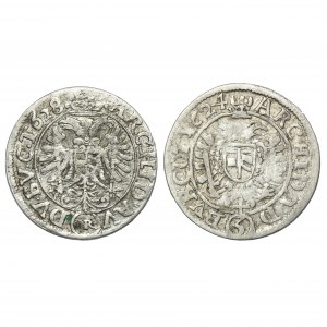 Set, Silesia and Austria, 3 Kreuzer (2 pcs.)