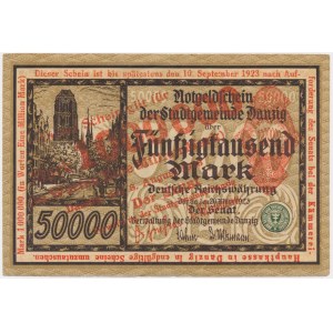 Gdańsk, 1 milion marek 1923 - czerwony nadruk -