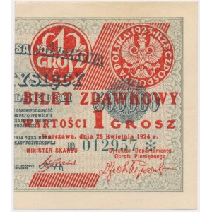 1 grosz 1924 - BD ❉ - prawa połowa -