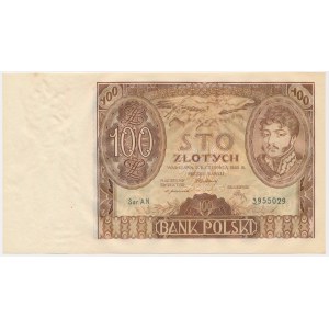 100 Zloty 1932 - Ser. AN. - lw. Striche am Boden -