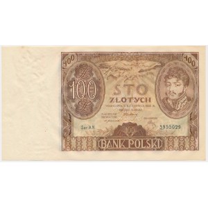 100 gold 1932 - Ser. AN. - ln. dashes at bottom -.