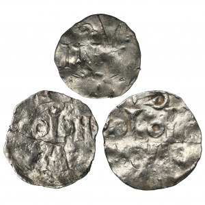 Set, Germany, Lower Lorraine, Archbishopric of Cologne, Otto I and Otto III, Denarius (3 pcs.)