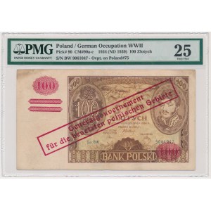 100 złotych 1934(9) - przedruk okupacyjny - Ser.BW. - PMG 25