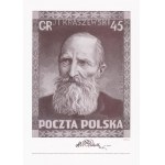 PWPW, reprint projektu znaczka J. I. Kraszewski w etui