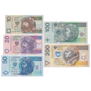Set, 10-200 zloty - YB - replacement series (5 pieces).