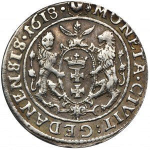 Sigismund III Vasa, 1/4 Thaler Danzig 1618 - PRVS•
