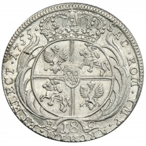 Augustus III of Poland, 18 Groschen Leipzig 1755 EC