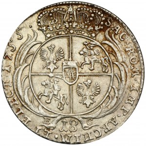 Augustus III of Poland, 18 Groschen Leipzig 1755 EC