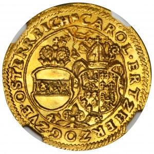 Schlesien, Fürstentum Nysa, Karl von Österreich, Nysa Doppelkatze 1612 - NGC MS62 - EXTREM SICHER