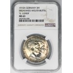 Germany, Brunswick-Lüneburg, Ernst August von Hannover, 3 Mark Berlin 1915 A - NGC MS63