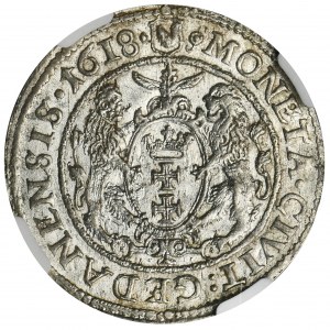 Sigismund III Vasa, Ort Gdansk 1618 - NGC MS61