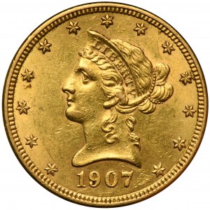 USA, $10 Denver 1907 D