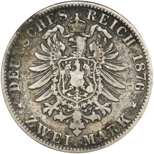 Germany, Bavaria, Ludwig II, 2 Mark Munich 1876 D