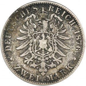 Niemcy, Bawaria, Ludwik II, 2 Marki Monachium 1876 D