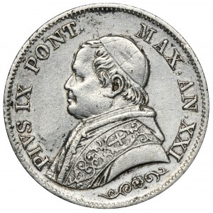 Papal States, Vatican, Gregory XVI, 1 Lira Rome 1866