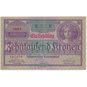 Austria, 1 Schilling on 10.000 Kronen 1924