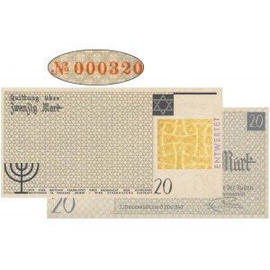 20 Mark 1940 - 000320 - serial no. 1 with watermark - ENTWERTET - RARE