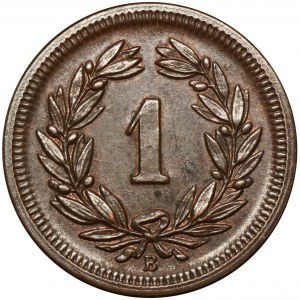 Szwajcaria, 1 Rappen Berno 1866 B - RZADKIE