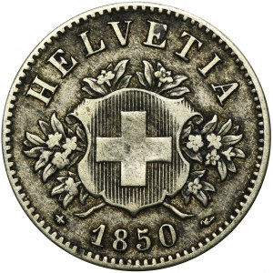 Szwajcaria, 20 Rappen Berno 1850 B - RZADKIE