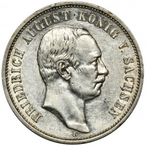 Germany, Saxony, Friedrich August III, 3 Mark Muldenhütten 1910 E