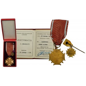 Communist Party, Bronze Cross of Merit with thumbnail and ID card