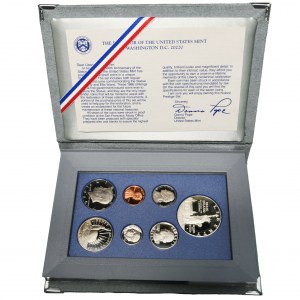 USA, 1986 Jahrgangs-Spiegelmünzensatz (7 Teile).