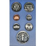 USA, 1986 Jahrgangs-Spiegelmünzensatz (7 Teile).