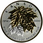 Kanada, 2014 Jahrgang gespiegelt Münzsatz (5 Stück).
