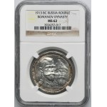 Rosja, Mikołaj II, Rubel 1913 300-lecie Romanowów - NGC MS62