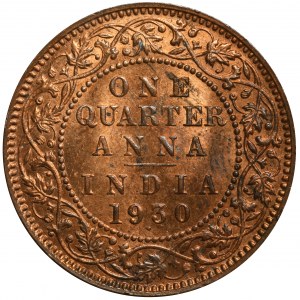 India, British India, George V, 1/4 Anna Bombay 1930