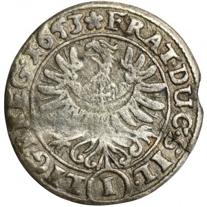 Silesia, Duchy of Liegnitz-Brieg-Wolau, Georg III, Ludwig IV, Christian, 1 Kreuzer Brieg 1653 - VERY RARE