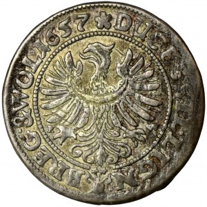 Silesia, Duchy of Liegnitz-Brieg-Wohlau, Georg III, Ludwig IV and Christian, 3 Kreuzer Brieg 1657 EW