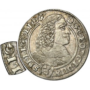Schlesien, Herzogtum Legnicko-Brzesko-Wołowskie, Jerzy III Brzeski, 3 Krajcary Brzeg 1660 EW - NIENOTIERT