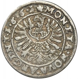 Schlesien, Herzogtum Legnicko-Brzesko-Wołowskie, Ludwik IV Legnicki , 3 Krajcary Brzeg 1661 EW