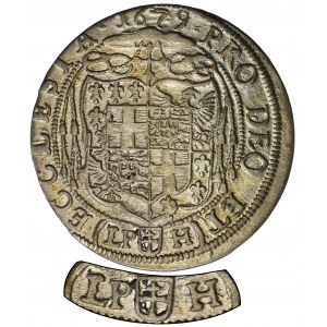 Schlesien, Herzogtum Nysa, Friedrich von Hessen, 15 Krajcars Nysa 1679 - RARE