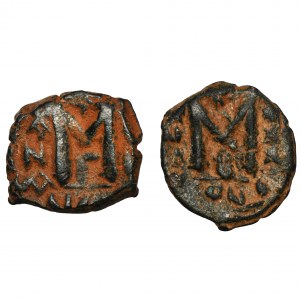 Zestaw, Cesarstwo Bizantyjskie, Konstans II i Herakliusz, Follis (2 szt.)