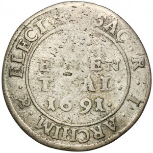 Niemcy, Saksonia, Jan Jerzy III, 1/12 Talar Drezno 1691 IK
