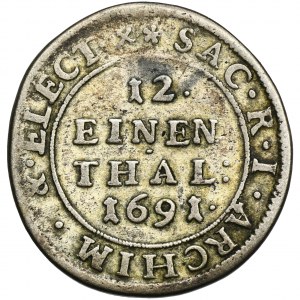 Deutschland, Sachsen, Johann Georg III, 1/12 Taler Dresden 1691 IK