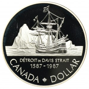 Canada, 1 Dollar 1987 The 400th anniversary of the Discovery of the Davis Strait