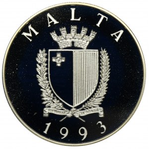 Malta, 5 Lira 1993 430th anniversary of the defense of Christian Europe