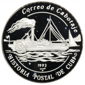 Kuba, 5 Peso 1993 Geschichte des kubanischen Postamtes - Postschiff