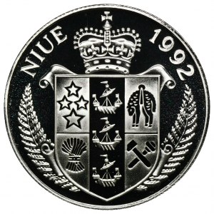 Niue, 5 Dolarów 1992 Żaglowiec Bounty