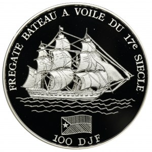 Djibouti, 100 Francs 1994 Frigate Bateau