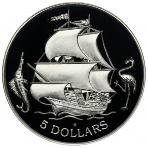 Bahamas, $5 1993 Schiffsgeschichte