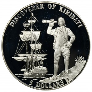 Kiribati, 5 Dollars 1996 Discovery of Kiribati