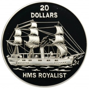 Tuvalu, 20 Dollars 1993 HMS Royalist