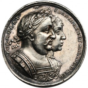 John III Sobieski, Medal weighing 6 ducats in silver, Visit of the royal couple in Danzig 1677 - EXTREMELY RARE